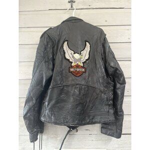 Harley Davidson Motorcycle Jacket Navarre Leather Company Italian Stone Buffalo